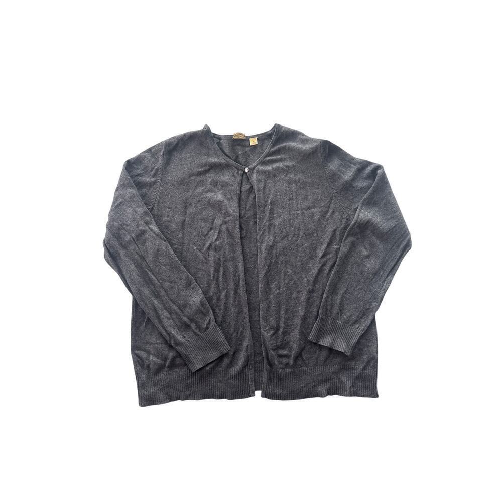 Caslon Petite Silk-Cashmere Blend Cardigan Sweater – Women’s XL Petite – Gray